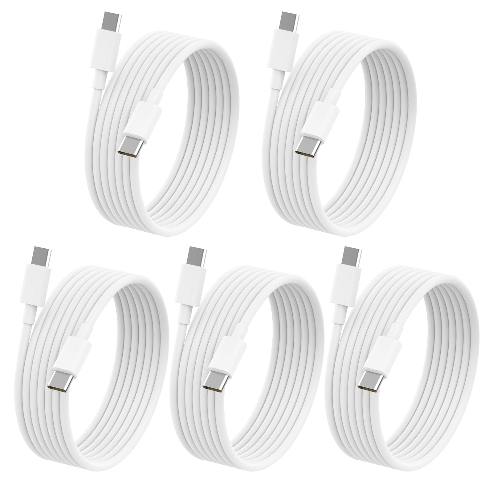 Usb C Charger Cable   5Pack 6Ft (60W/3.1A) Usb C To Usb C Cable Type C Fast Charging Cord For Iphone 15/15 Pro/15 Plus/15 Pro Max, Macbook Pro, Ipad Mini 6/Pro 2021/Air 4, Samsung Galaxy S23